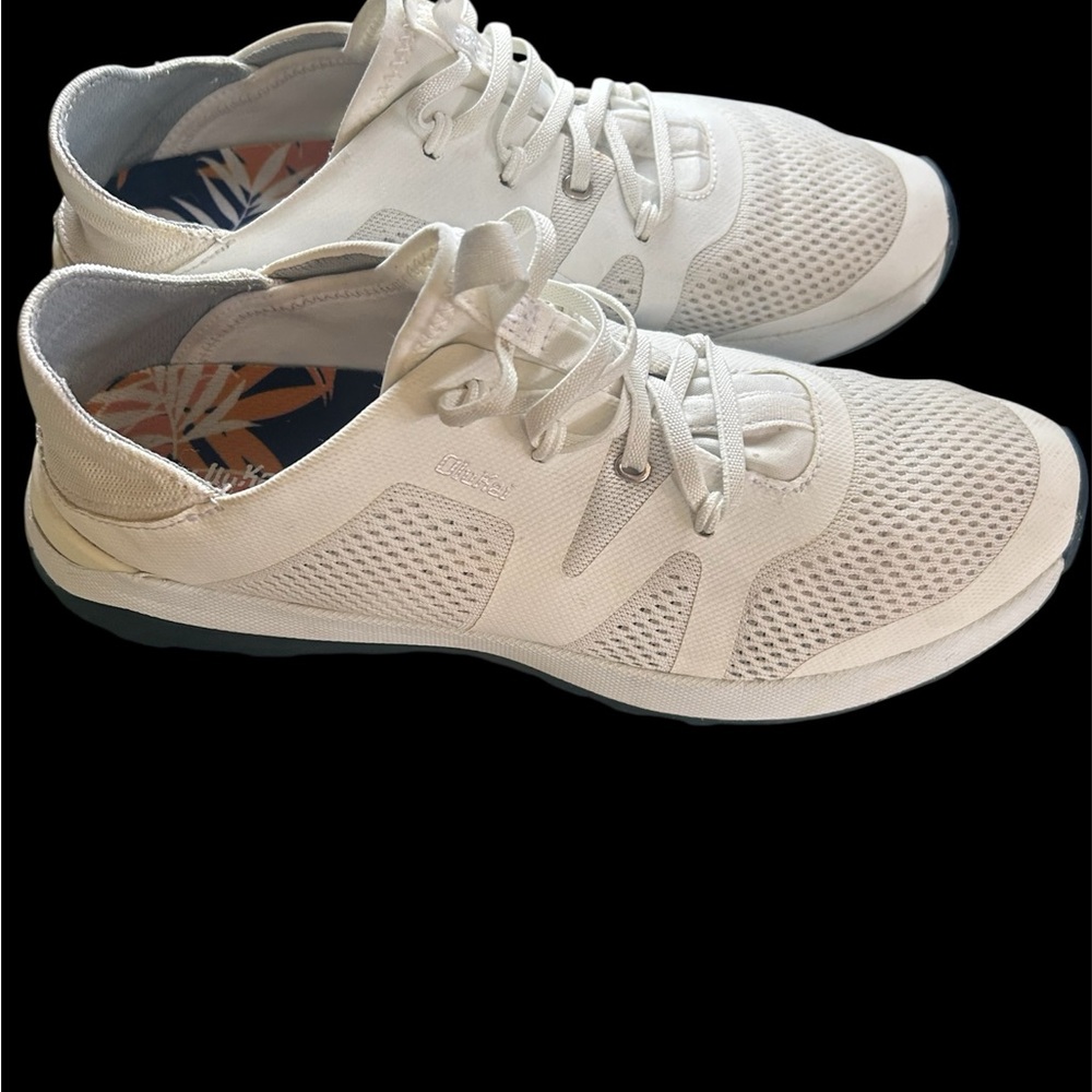 Olukai Women's Hula White Blue Boat Mesh Sneakers Shoes Size 11